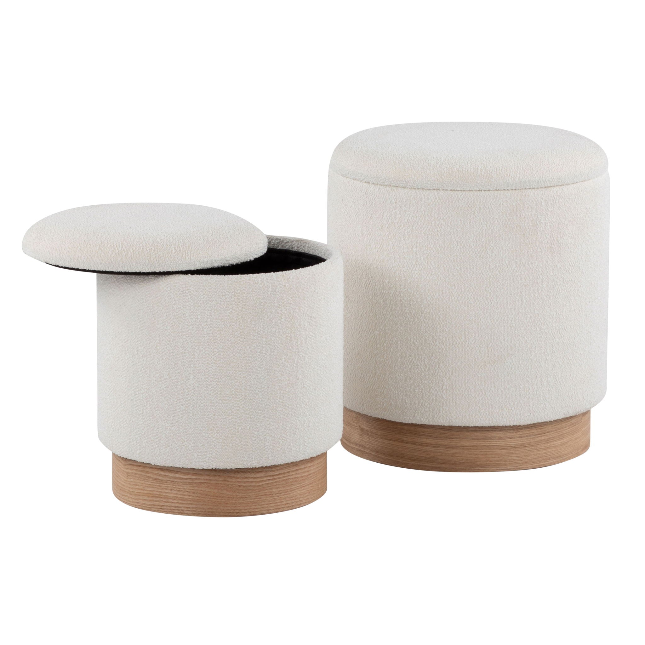 Marla - Contemporary, Nesting Ottoman Set - Natural / Cream Unique Piece Furniture