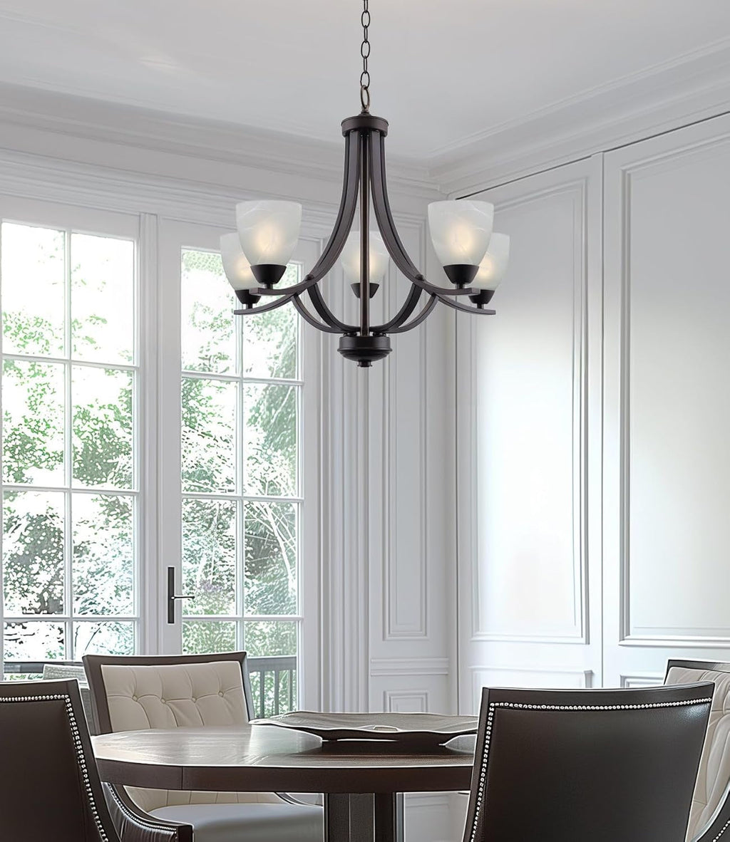 Contemporary 5-Light Large Chandelier Farmhouse Decor