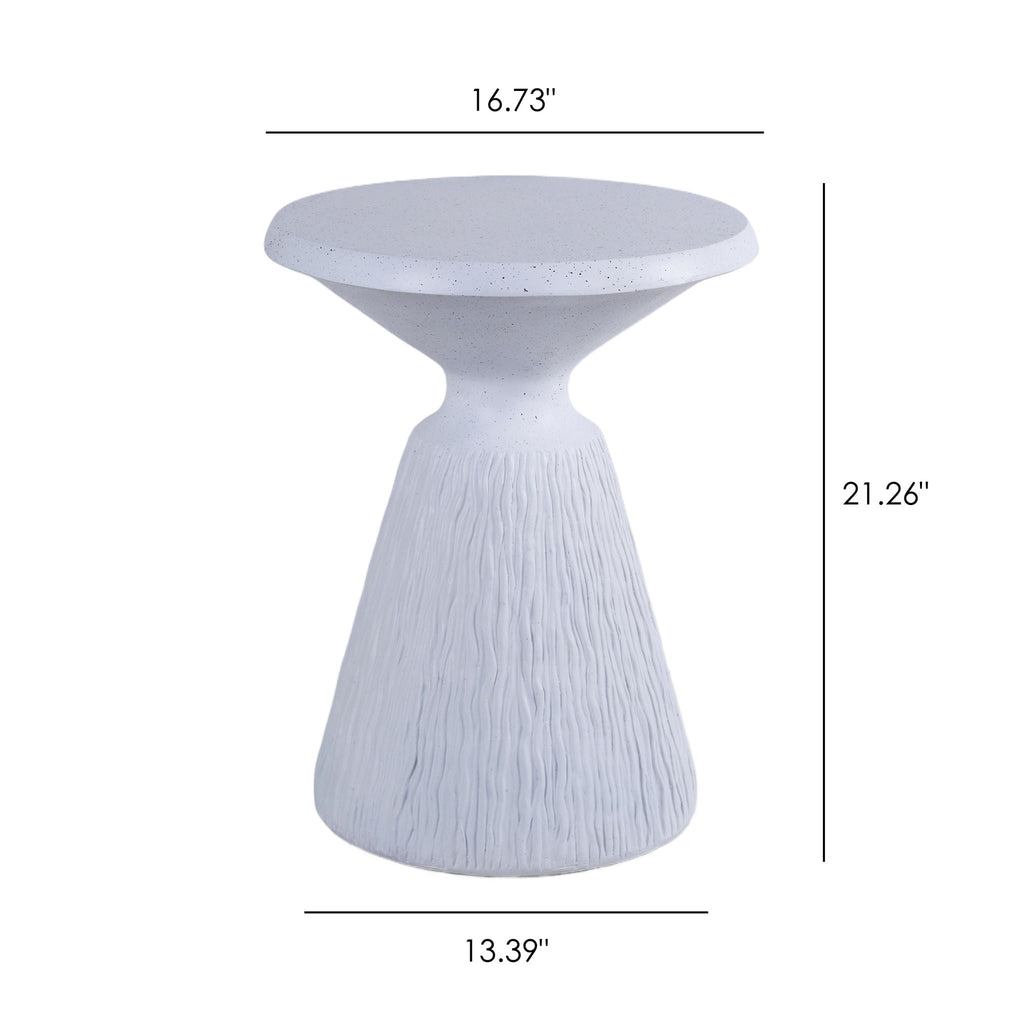 Outdoor End Table, Round Garden Stool - Aqua Gray Unique Piece Furniture