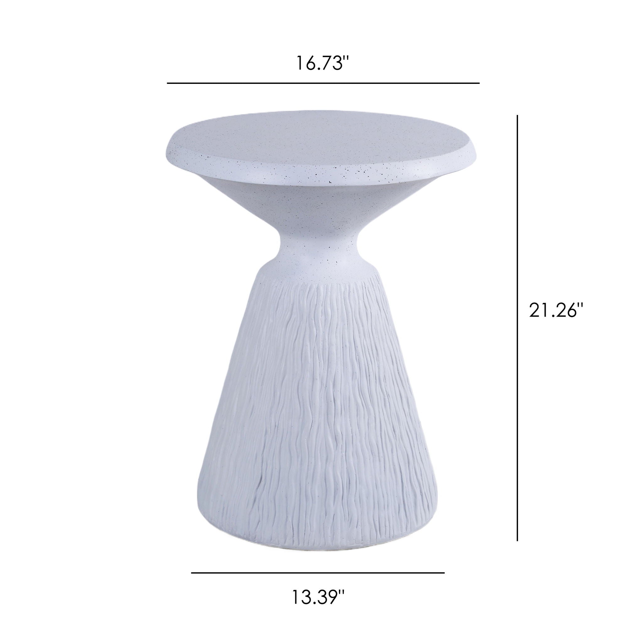 Outdoor End Table, Round Garden Stool - Aqua Gray Unique Piece Furniture