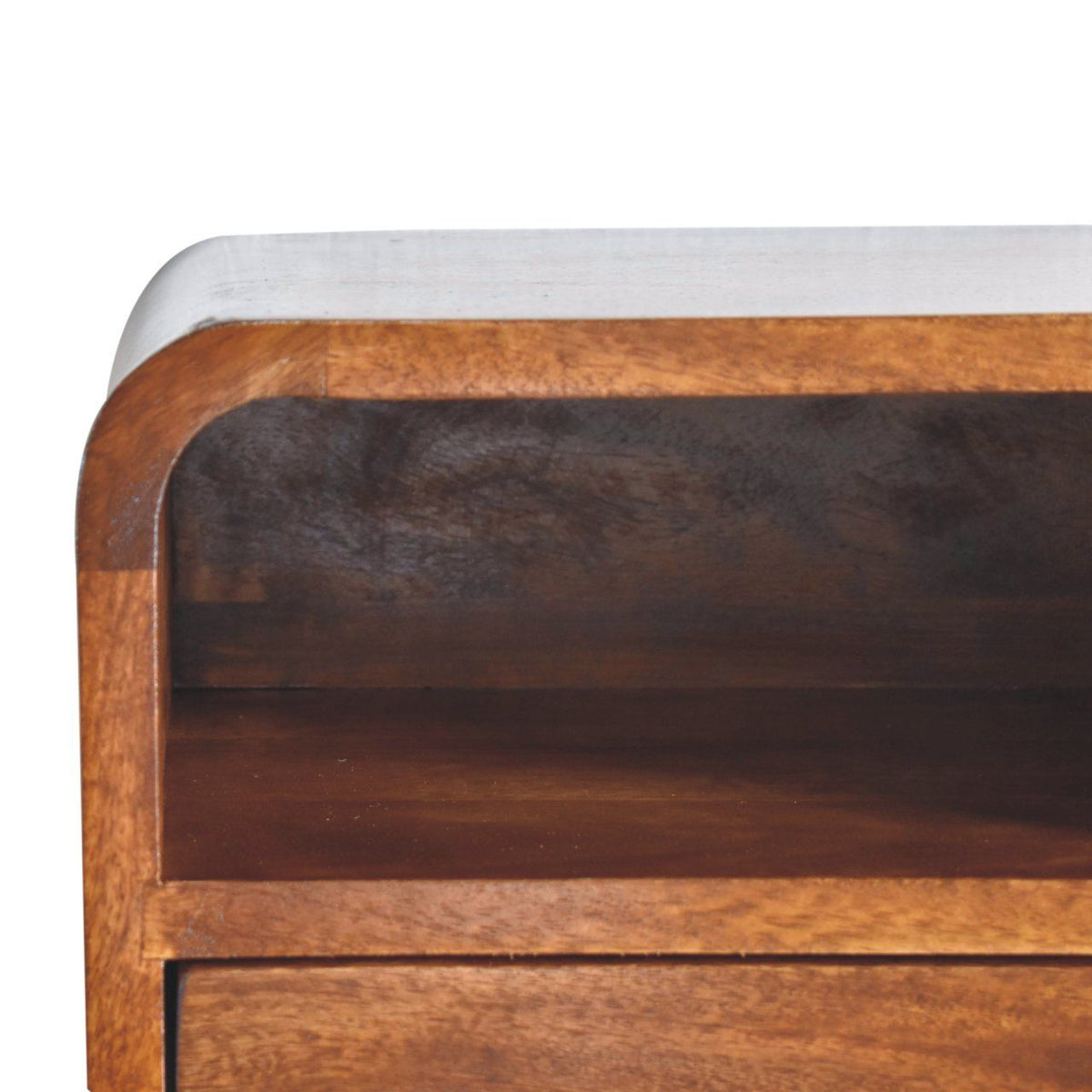 Curved Upper Slot Floating Nightstand Unique Piece Furniture