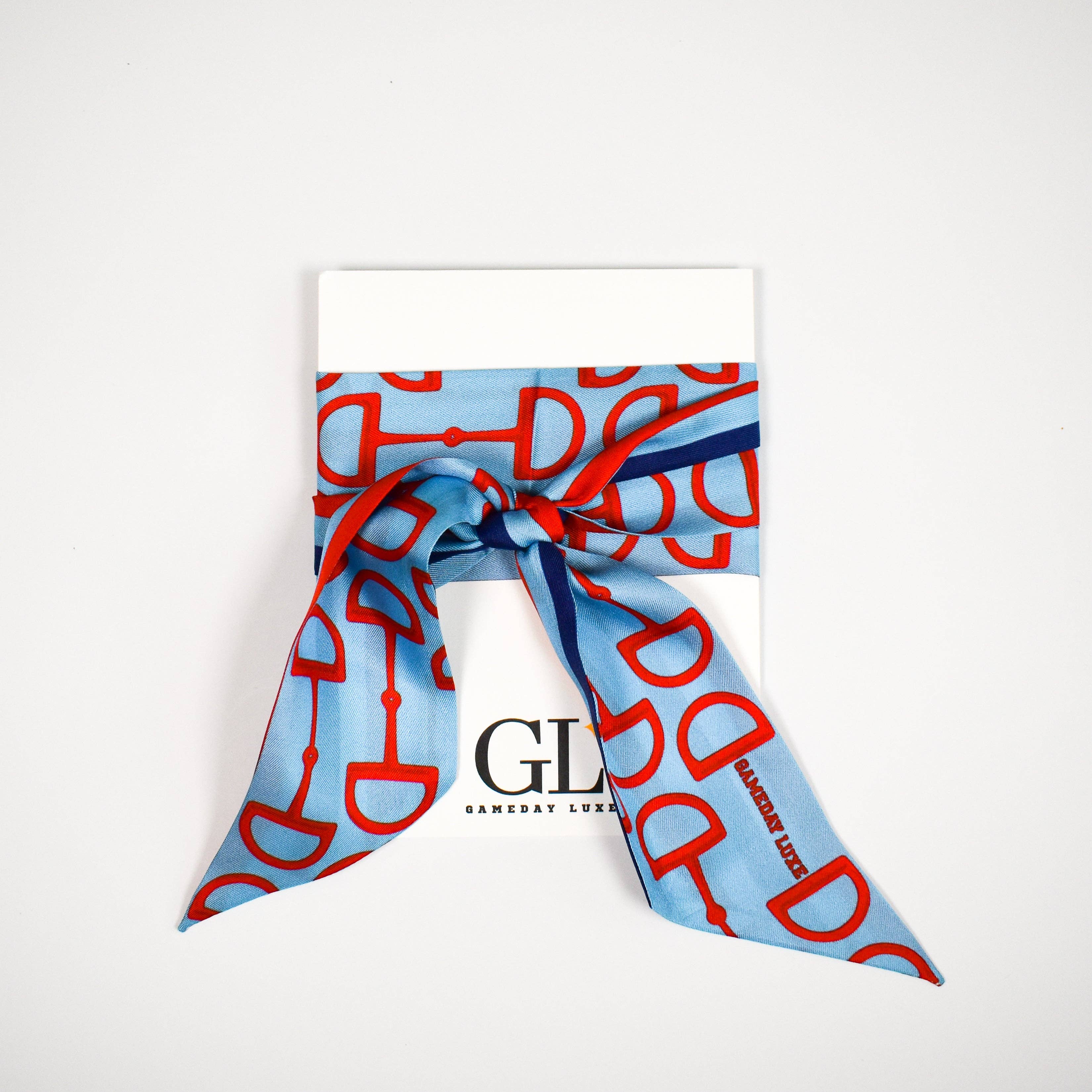 The Gameday Signature Scarf- Light Blue, Red, and Navy Shop Fête