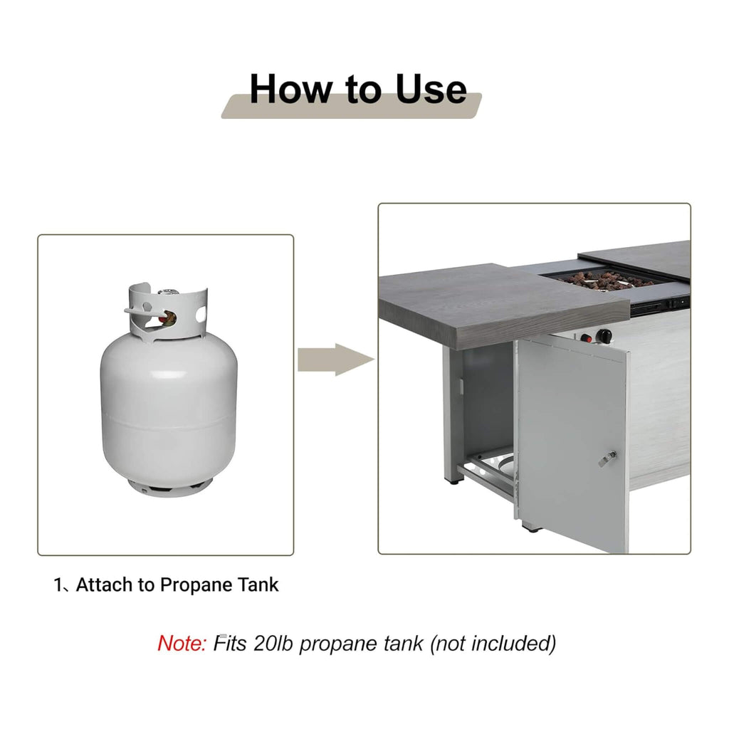 59-Inch 50K BTU Propane Fire Pit Table With Extendable Top (SAK71253) SAKSBY WHOLESALE