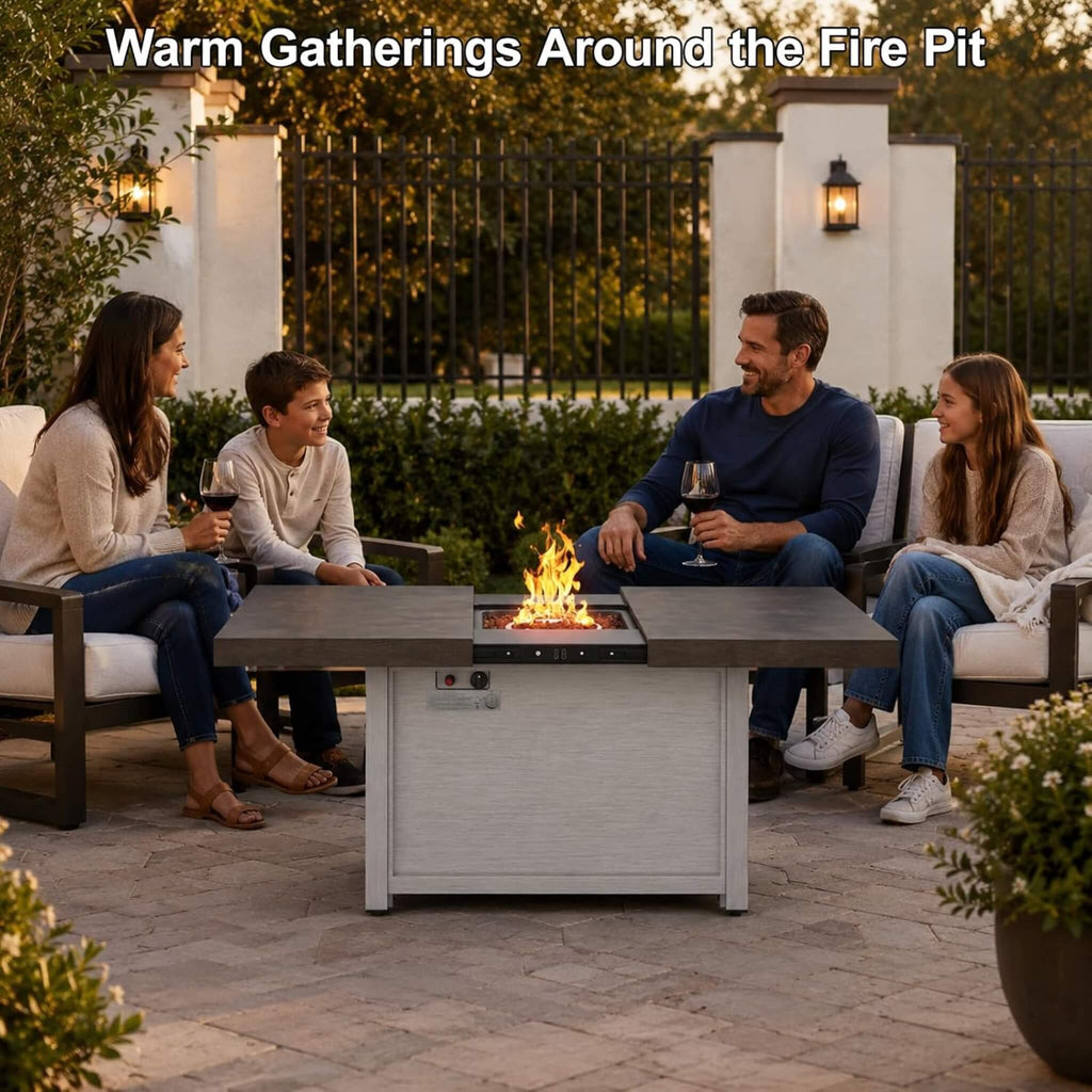 59-Inch 50K BTU Propane Fire Pit Table With Extendable Top (SAK71253) SAKSBY WHOLESALE