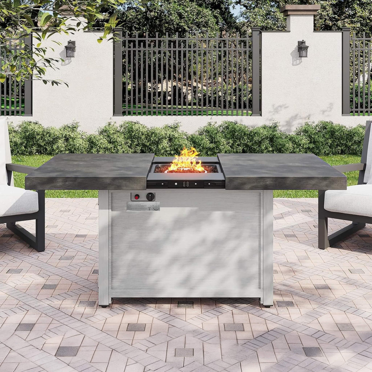 59-Inch 50K BTU Propane Fire Pit Table With Extendable Top (SAK71253) SAKSBY WHOLESALE