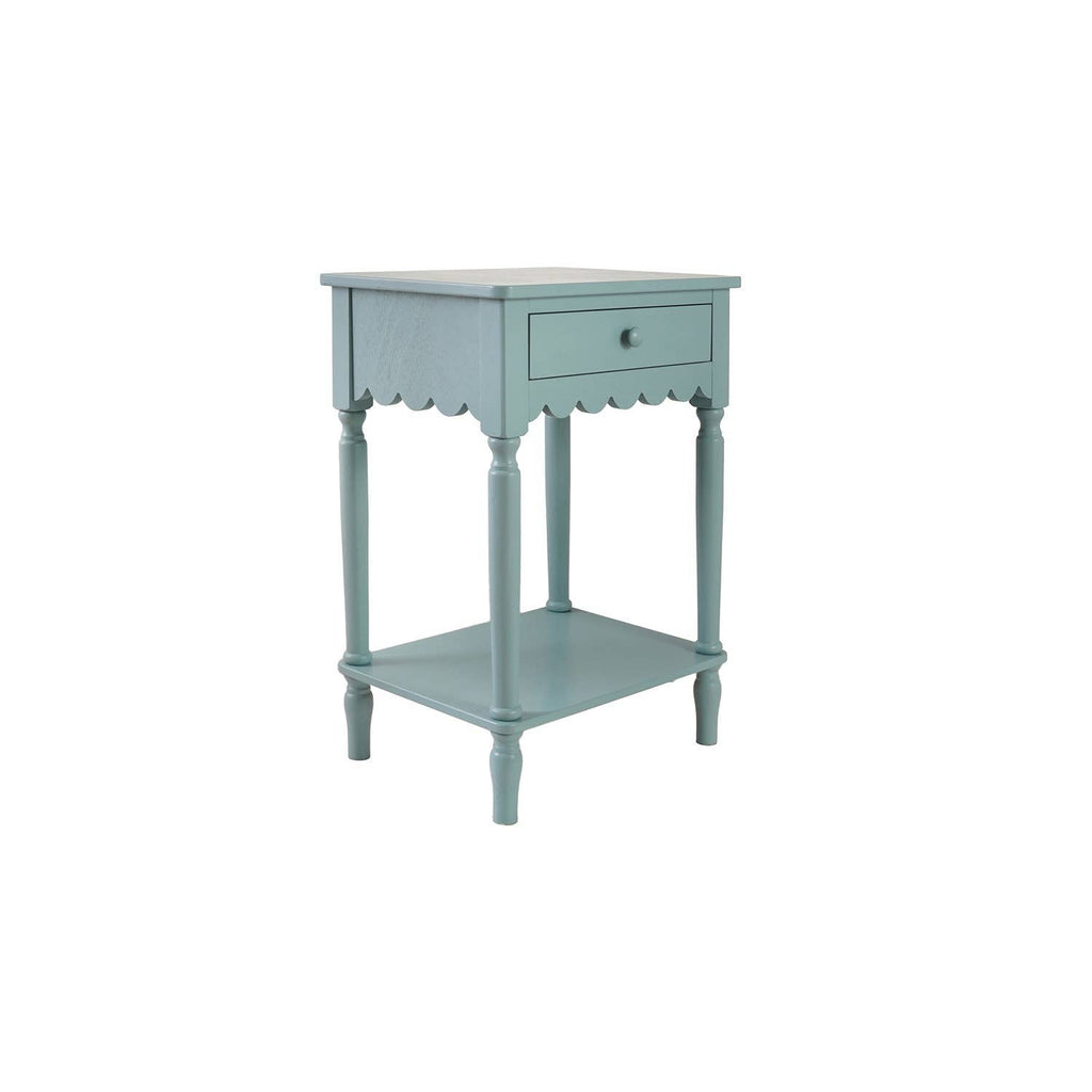 Wood Scalloped Side Table in Blue Shop Fête