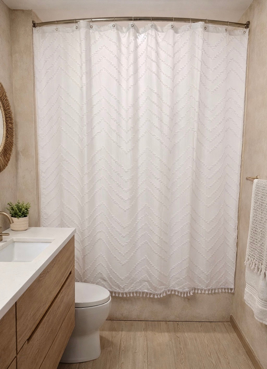 Capri Tufted Shower Curtain Busa Designs