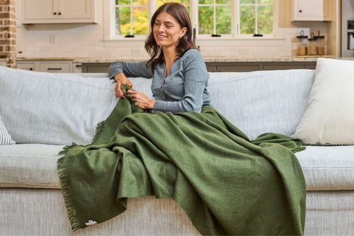 100% Alpaca Wool Throw Blanket Moon Pod