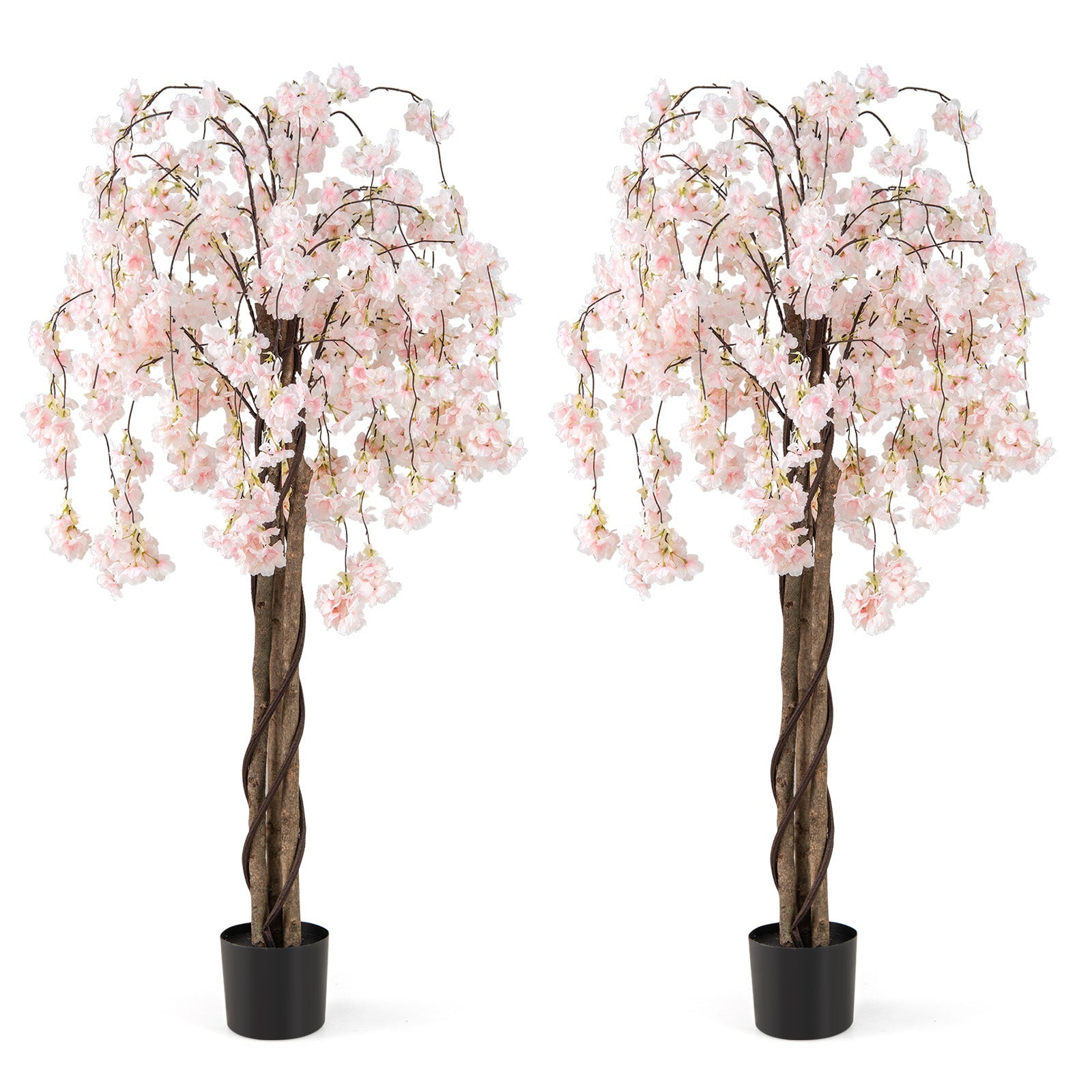 5.5 FT Tall Artificial Cherry Blossom Tree with Pink/White Flowers 2 Pack DirectDeals
