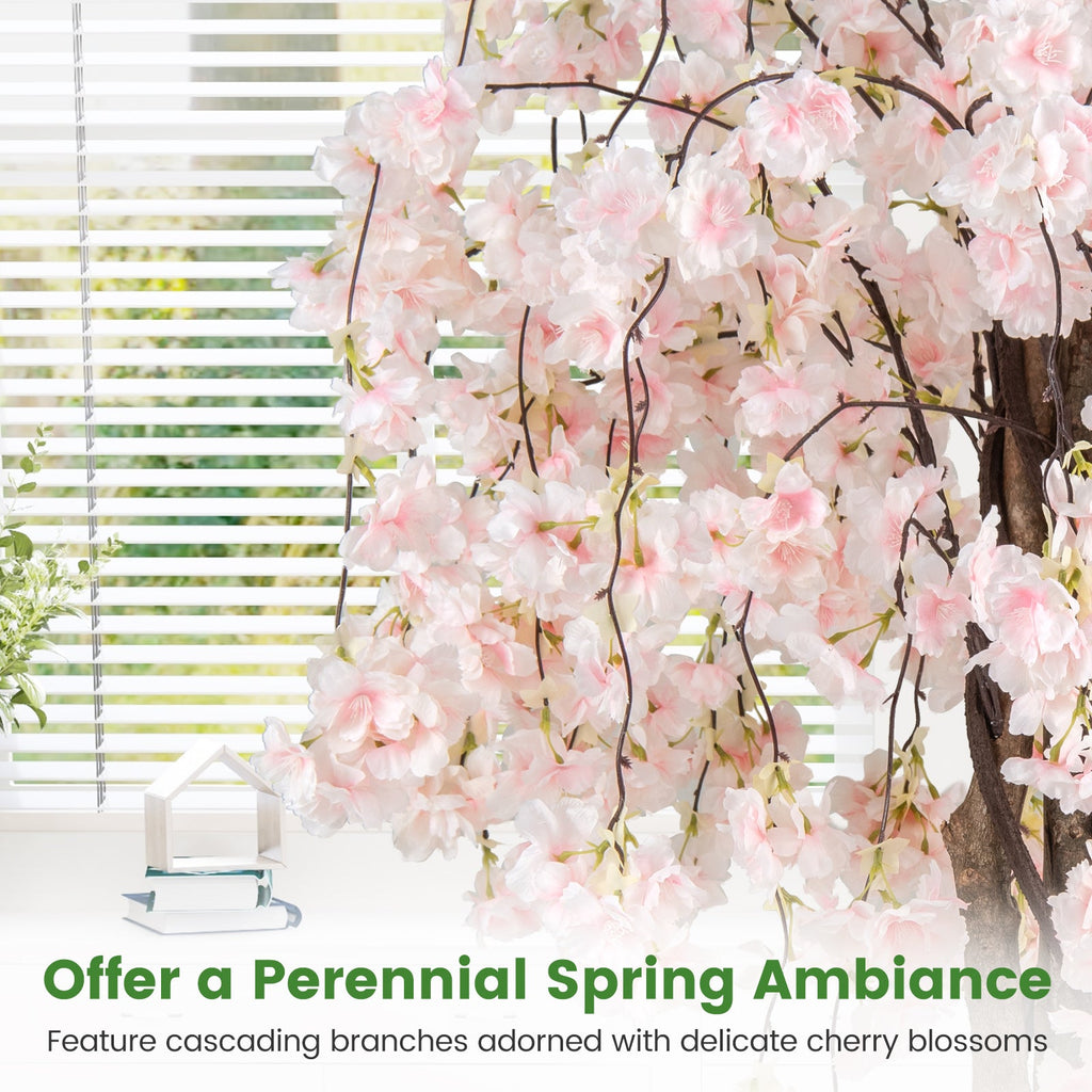 5.5 FT Tall Artificial Cherry Blossom Tree with Pink/White Flowers 2 Pack DirectDeals