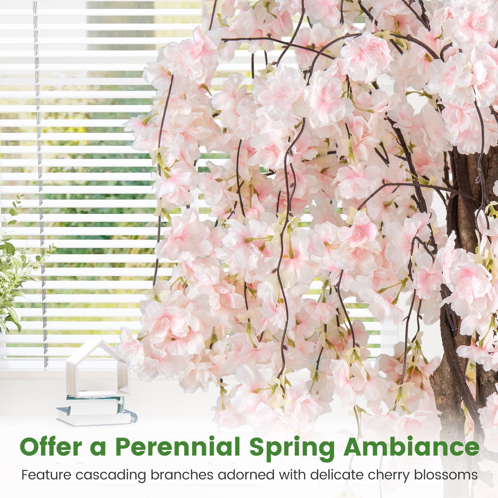 5.5 FT Tall Artificial Cherry Blossom Tree with Pink/White Flowers 2 Pack DirectDeals