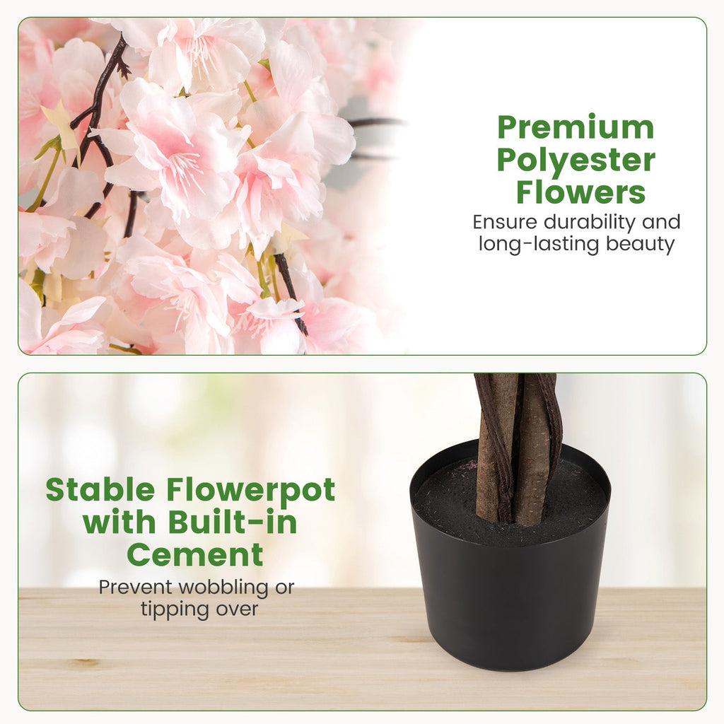 5.5 FT Tall Artificial Cherry Blossom Tree with Pink/White Flowers 2 Pack DirectDeals