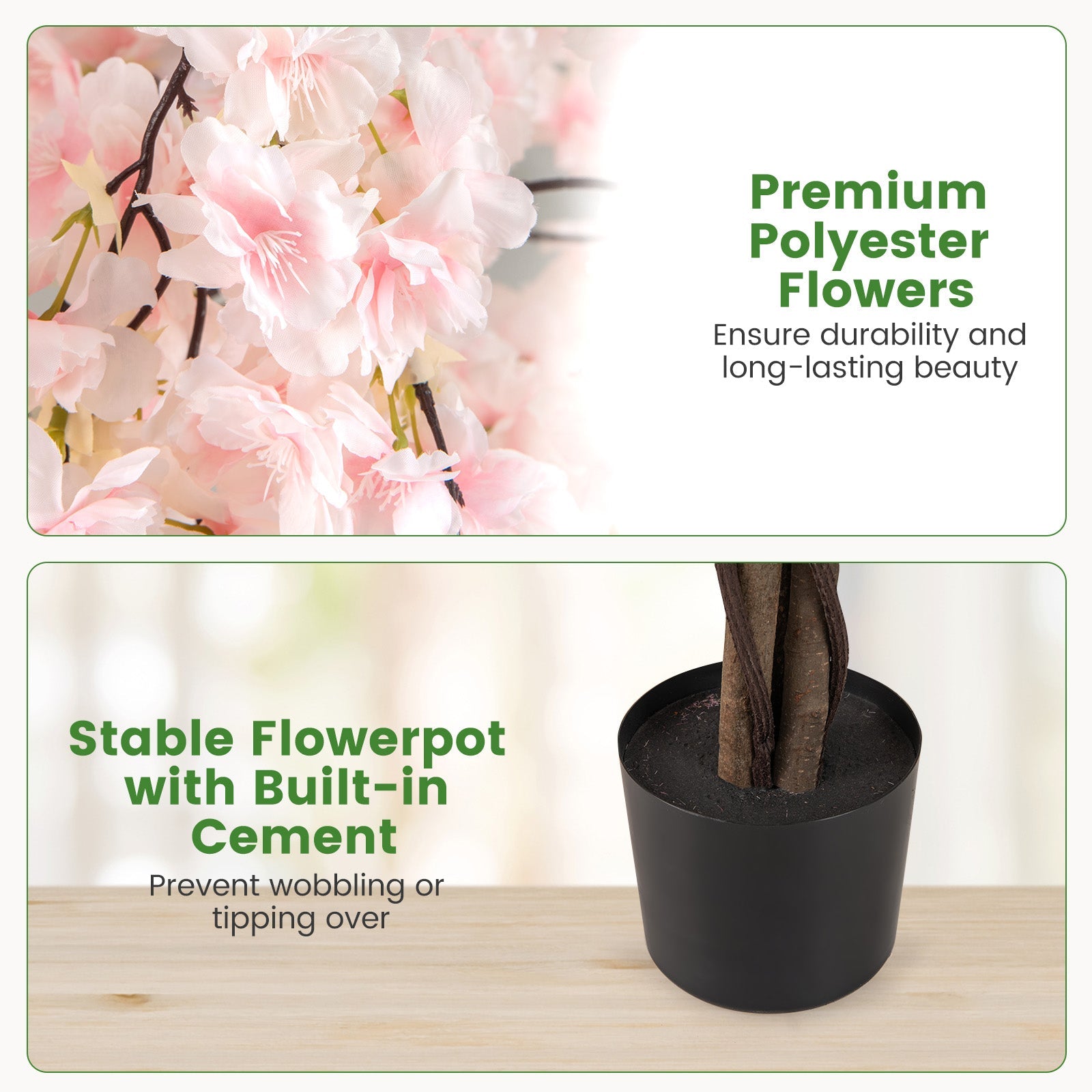 5.5 FT Tall Artificial Cherry Blossom Tree with Pink/White Flowers 2 Pack DirectDeals