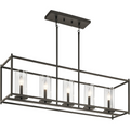 5 Light Linear Chandelier Farmhouse Decor