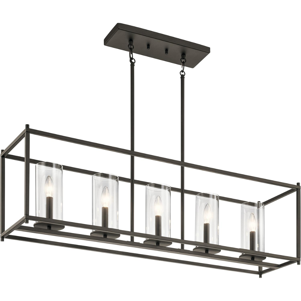 5 Light Linear Chandelier Farmhouse Decor
