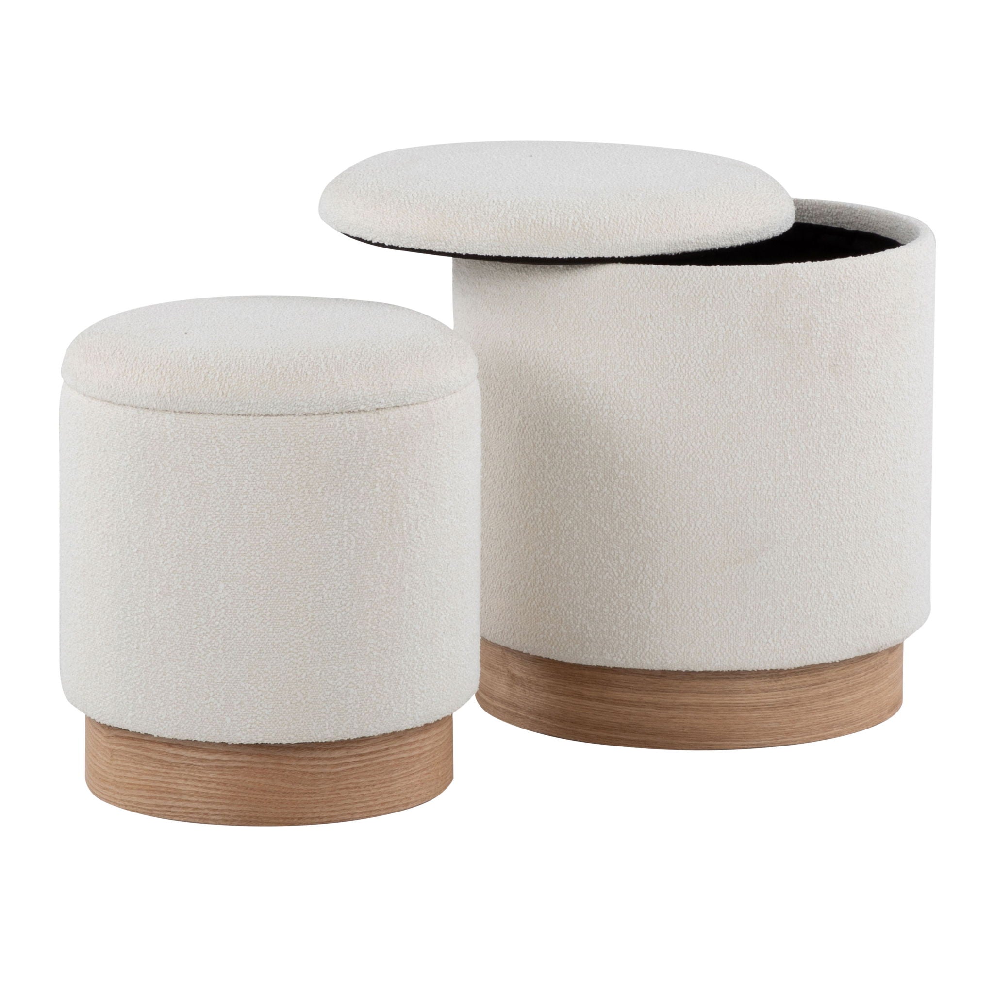 Marla - Contemporary, Nesting Ottoman Set - Natural / Cream Unique Piece Furniture