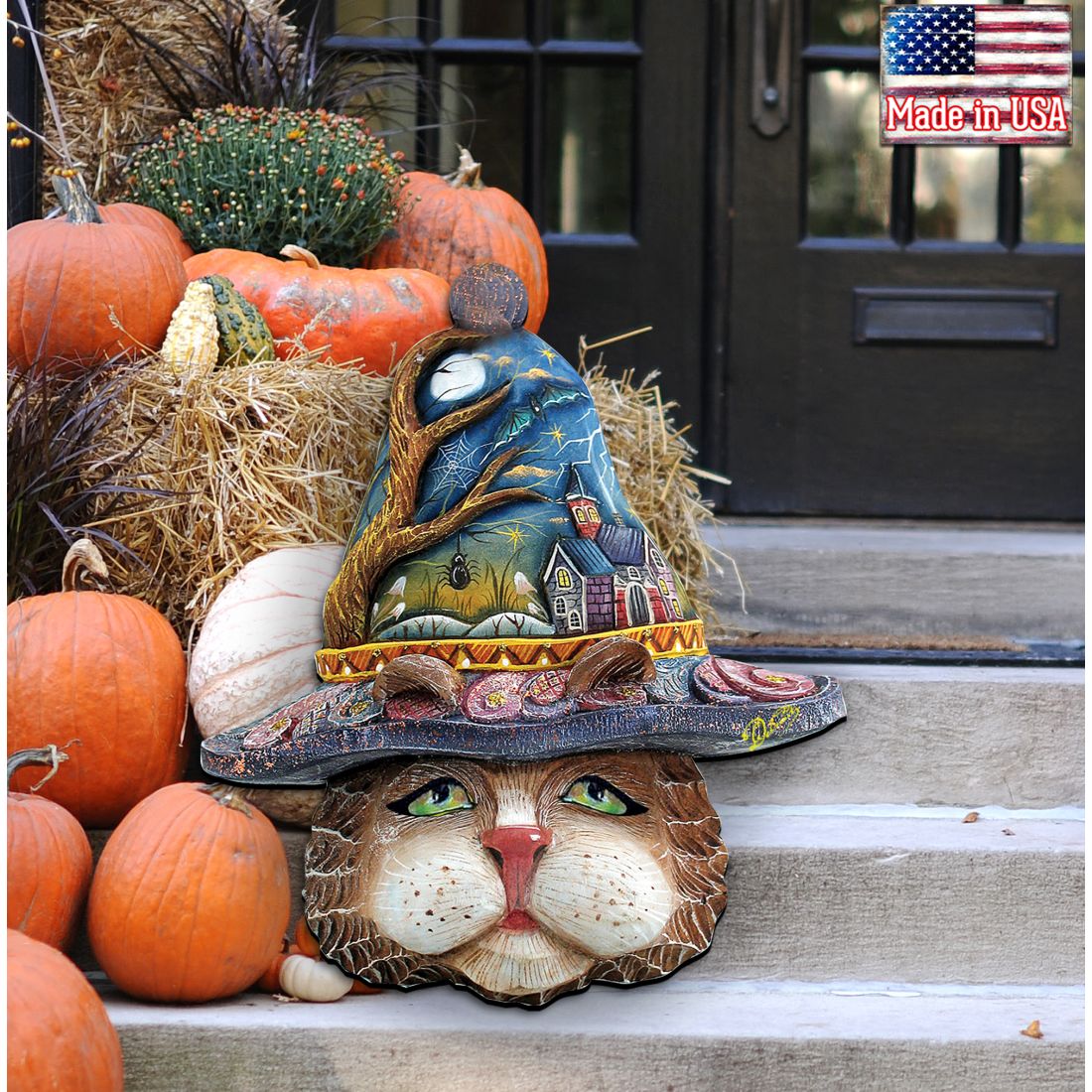 Halloween Eve Cat Halloween Door Decor by G. DeBrekht - Thanksgiving Halloween Decor - 8161039H G.DeBrekht