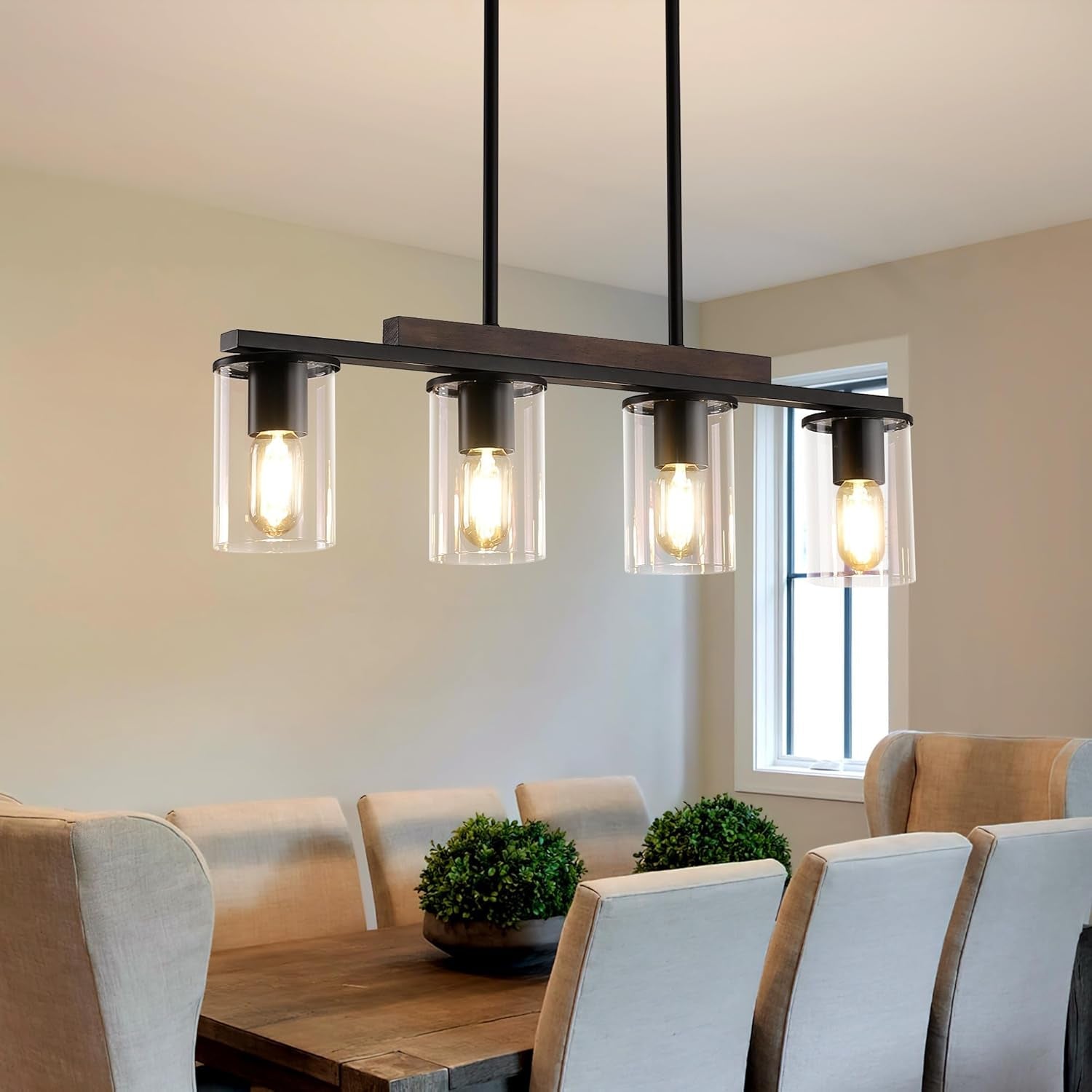 Farmhouse Black Linear Chandelier Farmhouse Decor