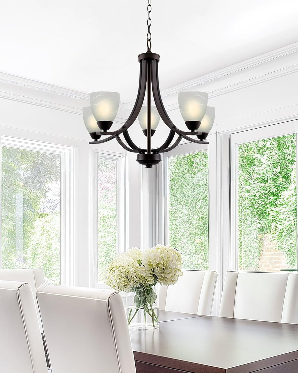 Contemporary 5-Light Large Chandelier Farmhouse Decor