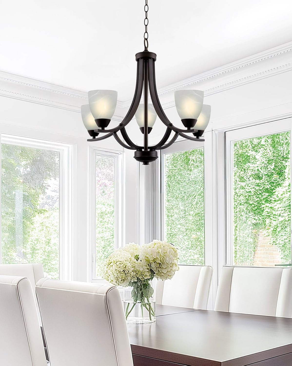 Contemporary 5-Light Large Chandelier Farmhouse Decor