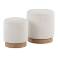 Marla - Contemporary, Nesting Ottoman Set - Natural / Cream Unique Piece Furniture
