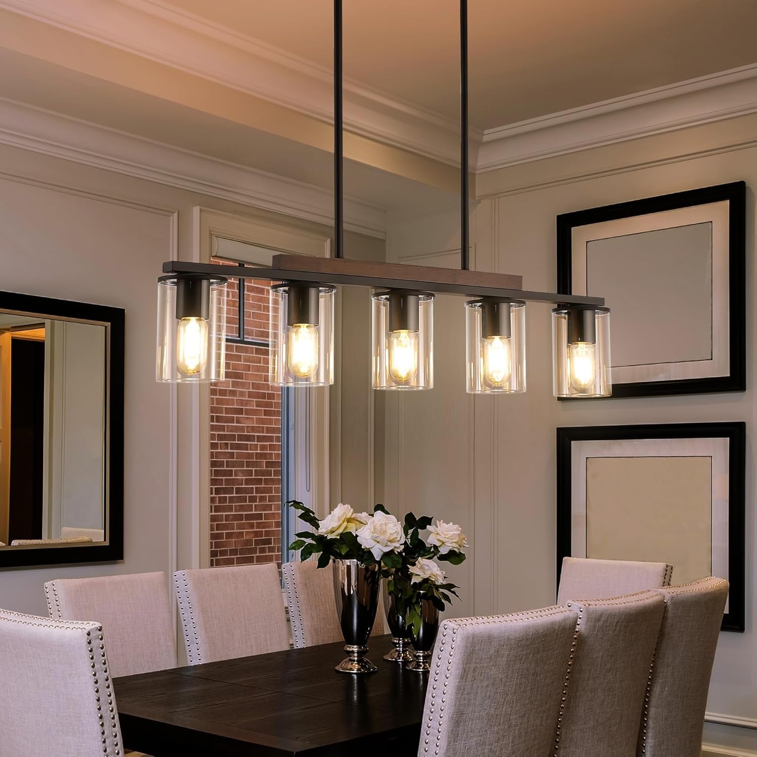 Farmhouse Black Linear Chandelier Farmhouse Decor