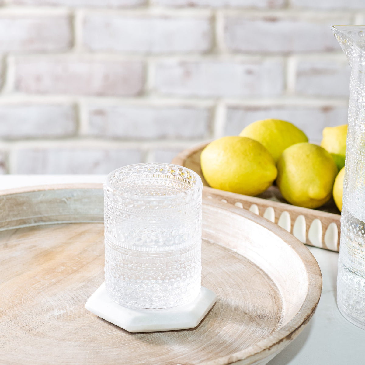 Short Clear Melamine Dot Drinking Glasses | Set of 4 Rust & Cinder