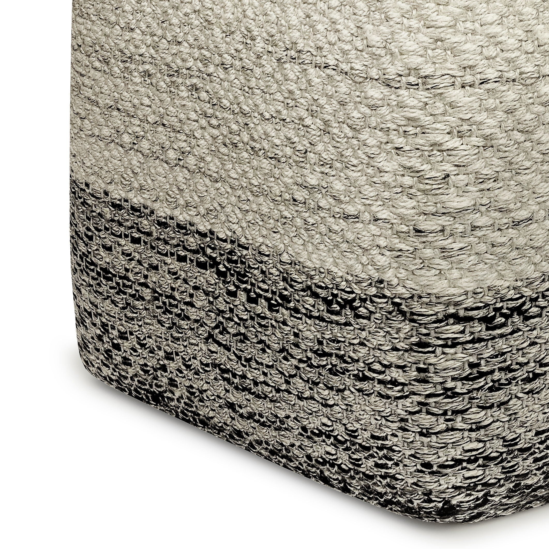 Macie - Square Woven Outdoor / Indoor Pouf - Gray / White Unique Piece Furniture