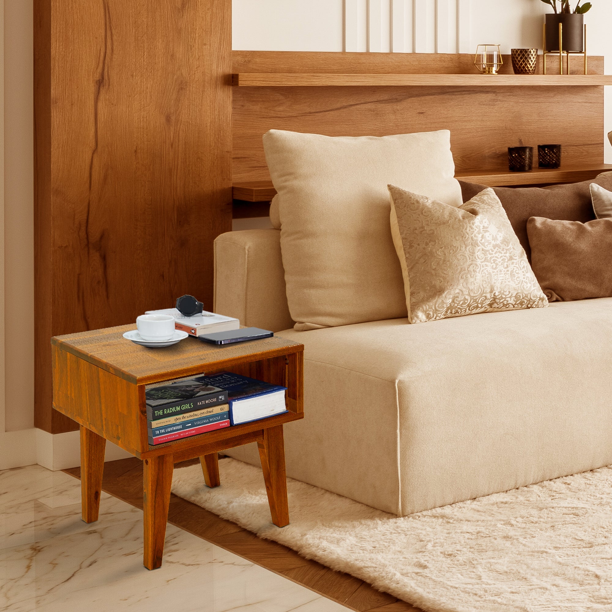 Serena Solid Wood Nightstand Megsu