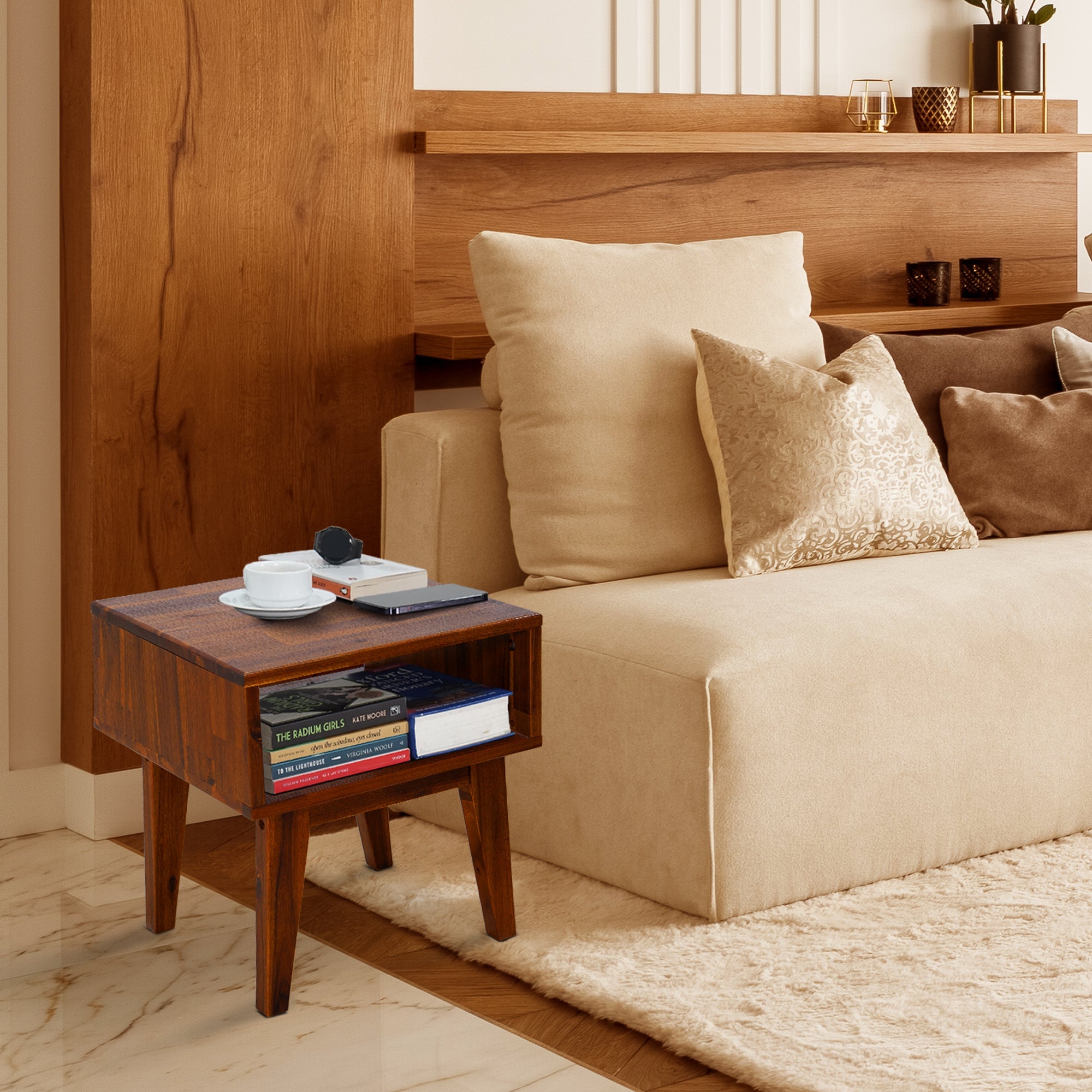 Serena Solid Wood Nightstand Megsu