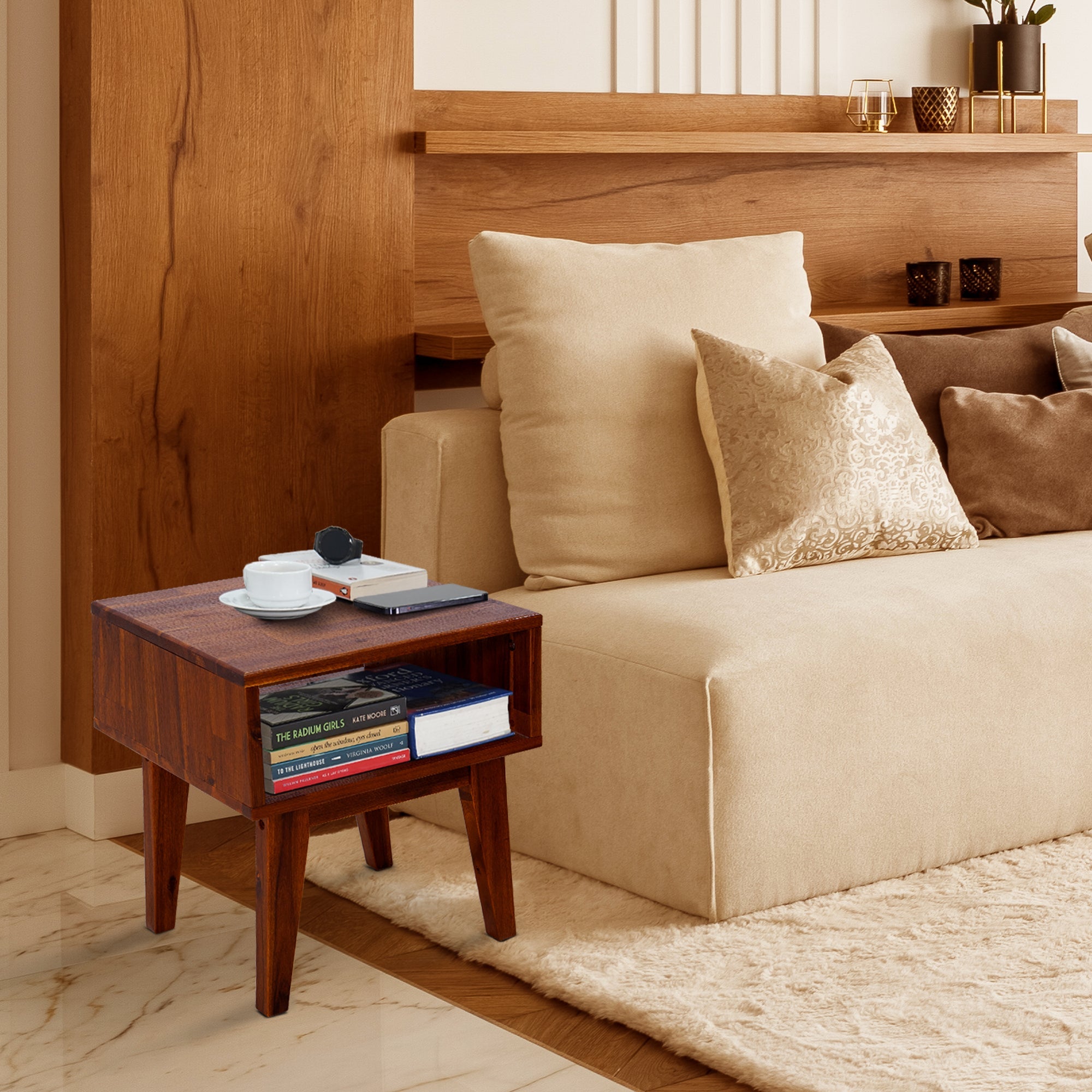 Serena Solid Wood Nightstand Megsu