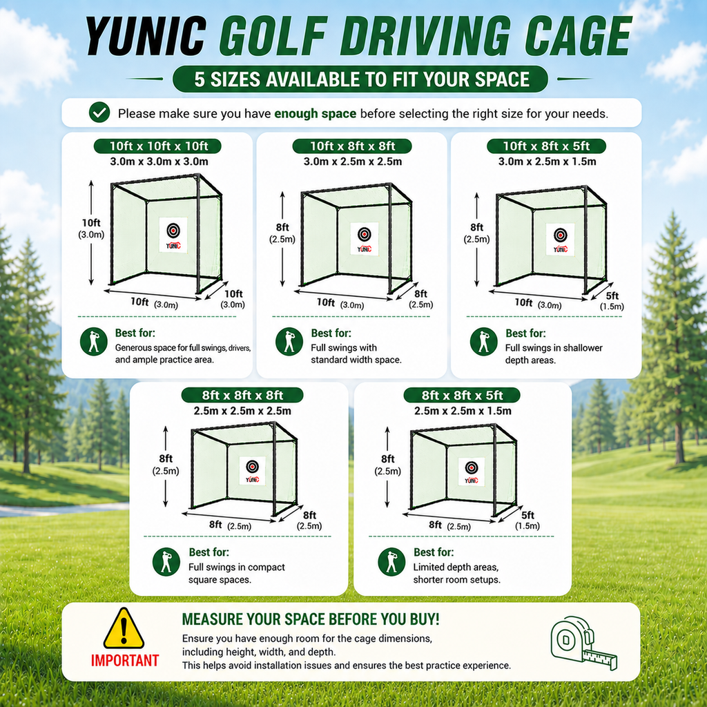 Golf Driving Practice Cage (Black) Yunic Golf