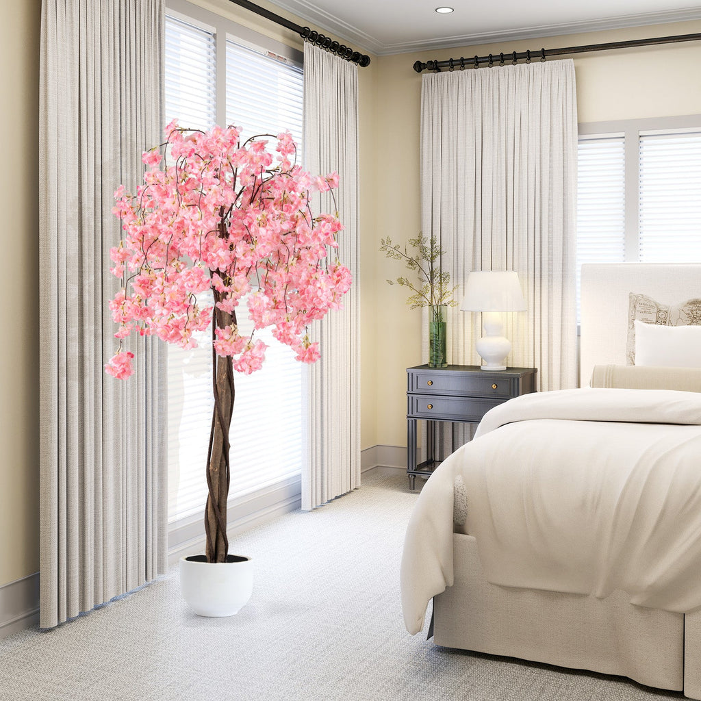 5.5 FT Tall Artificial Cherry Blossom Tree with Pink/White Flowers 2 Pack DirectDeals