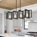 Farmhouse Linear Semi-Caged Chandelier Farmhouse Decor