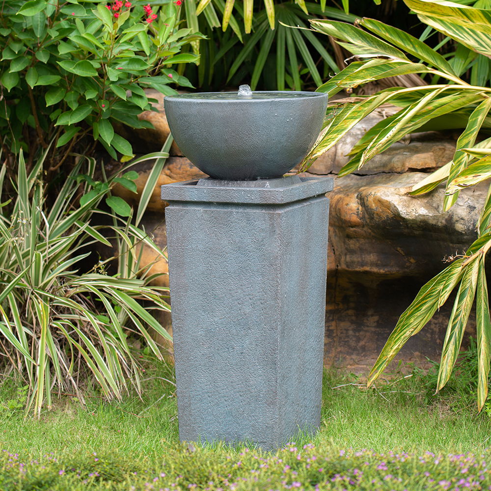 Zen Bowl Water Fountain, Outdoor Bird Feeder / Bath Fountains, Relaxing Water Feature For Garden Unique Piece Furniture