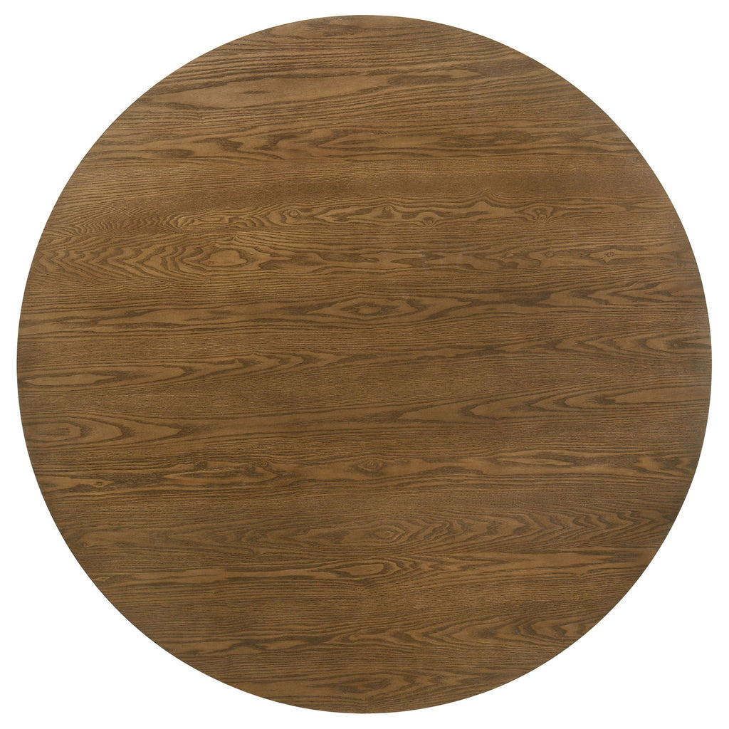 Franklin 54-inch Round Wood Pedestal Base Dining Table Dark Brown Unique Piece Furniture