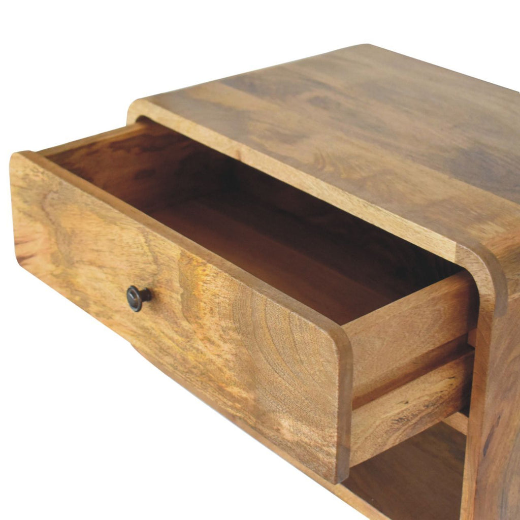 Curve Upper Slot Floating Nightstand Unique Piece Furniture