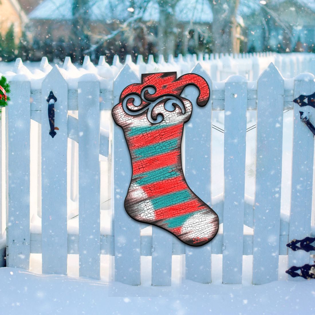 Noel Stocking Decorative Door Decor by G. DeBrekht - Christmas Decor - 8198802H G.DeBrekht
