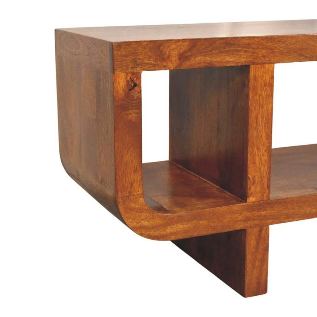 Orion - Curved Media Unit - Brown Unique Piece Furniture