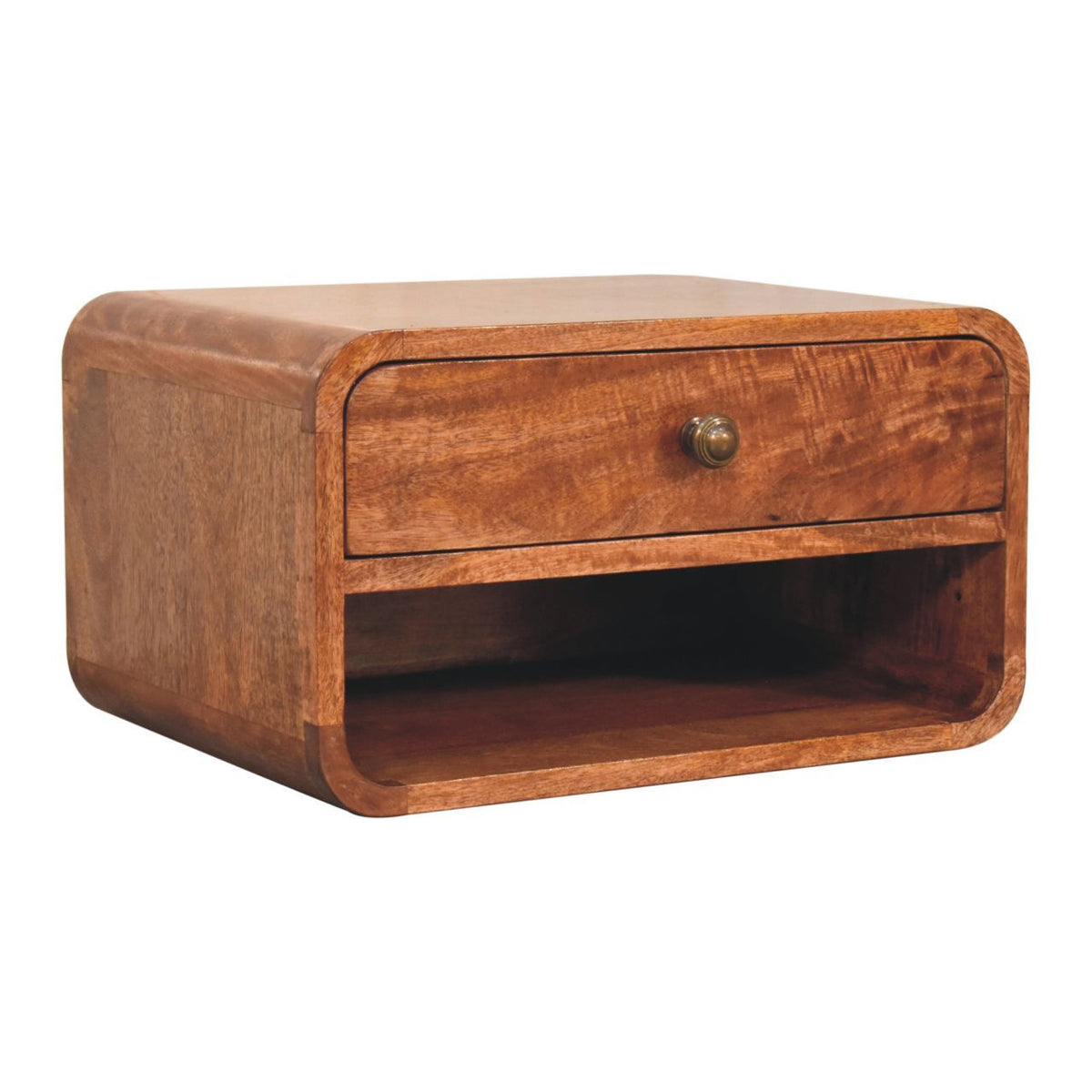 Curve Upper Slot Floating Nightstand Unique Piece Furniture