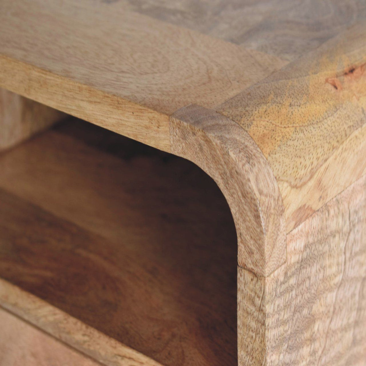 Curved Upper Slot Floating Nightstand Unique Piece Furniture