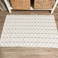 Modern Farmhouse Rug- Woven Rug- Diamond Pattern Cotton and Crate