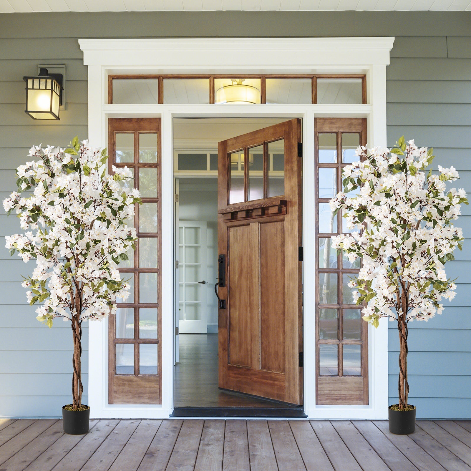 6 Feet Artificial Bougainvillea Tree with 910 White Flowers DirectDeals