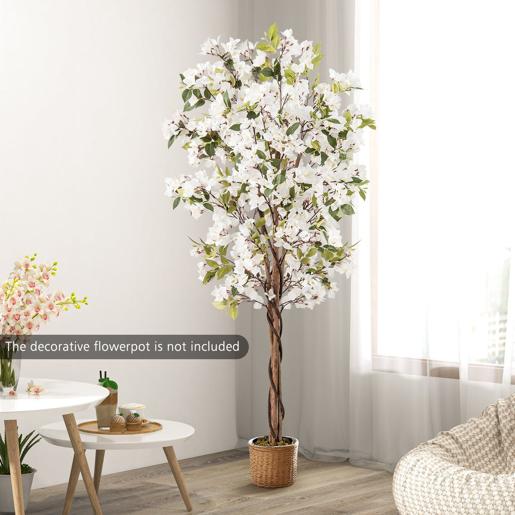 6 Feet Artificial Bougainvillea Tree with 910 White Flowers DirectDeals