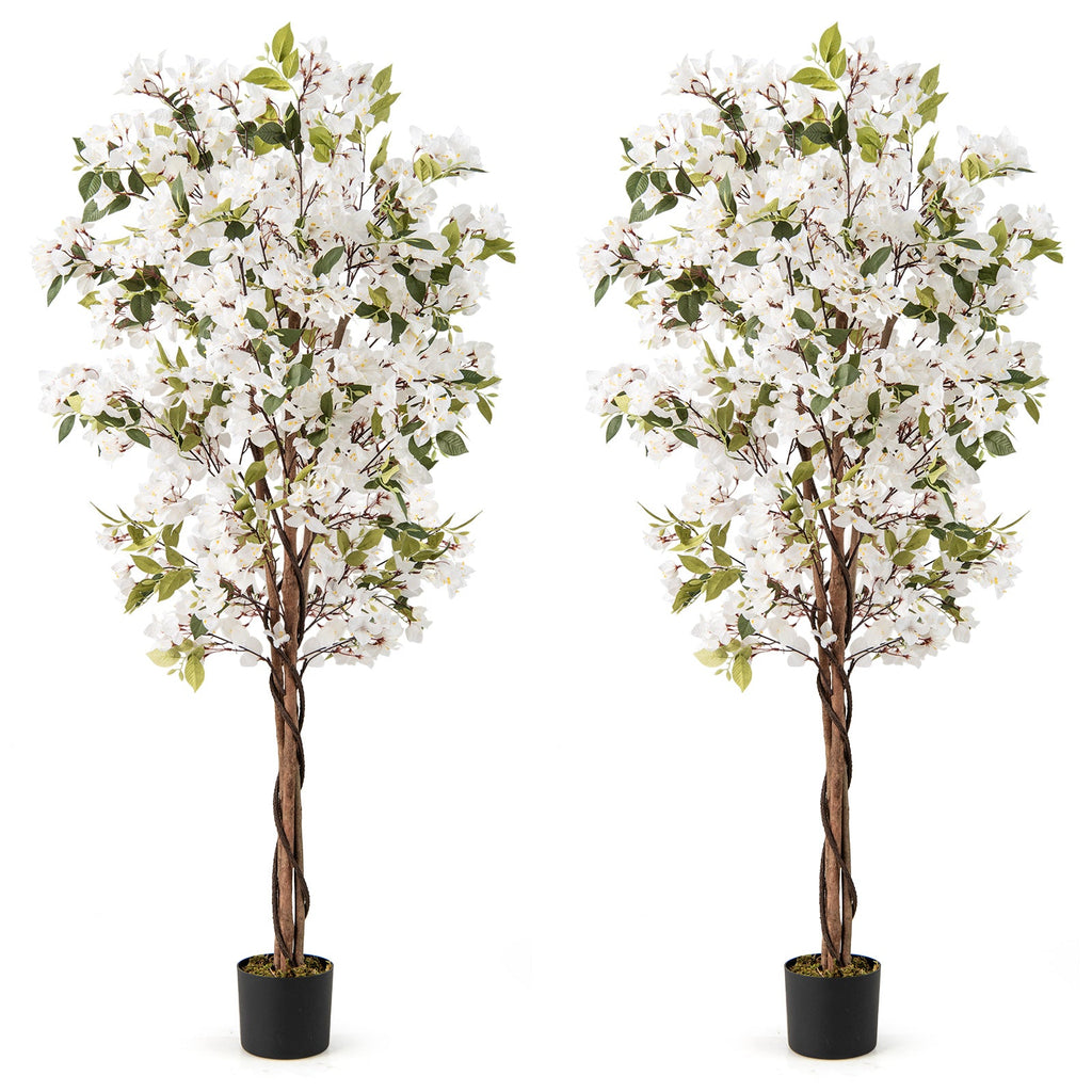 6 Feet Artificial Bougainvillea Tree with 910 White Flowers DirectDeals