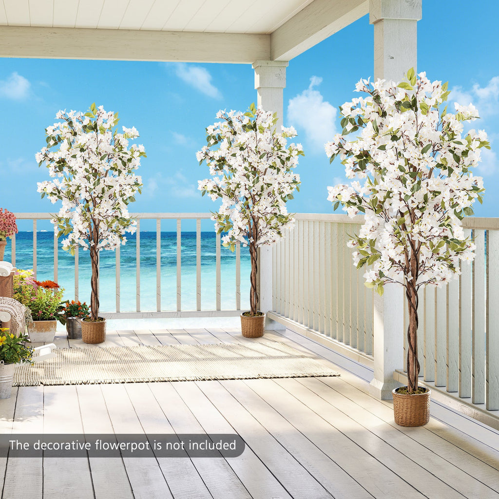 6 Feet Artificial Bougainvillea Tree with 910 White Flowers DirectDeals