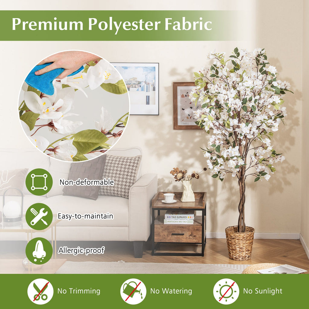 6 Feet Artificial Bougainvillea Tree with 910 White Flowers DirectDeals