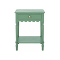 Wood Scalloped Side Table in Mint Green Shop Fête