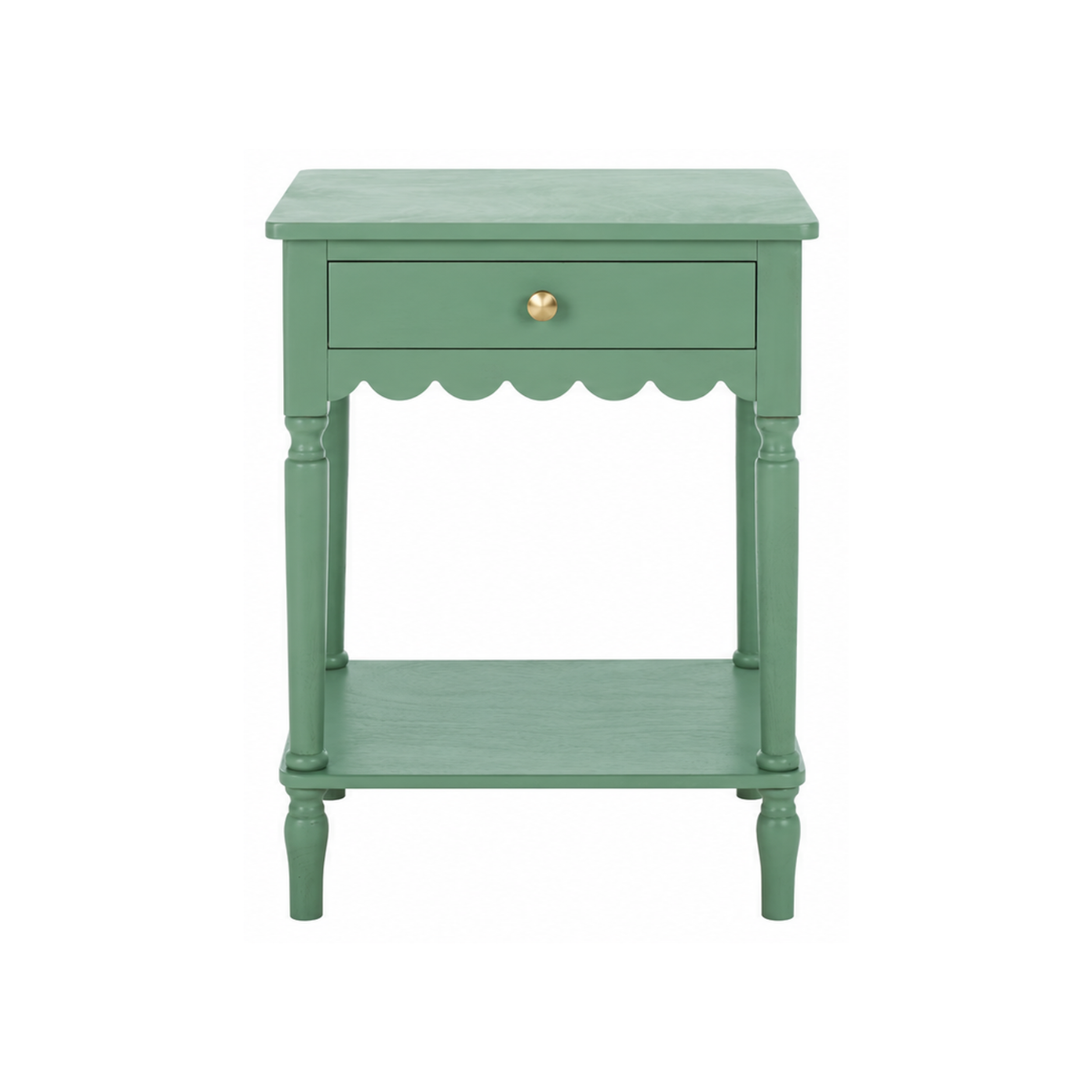 Wood Scalloped Side Table in Mint Green Shop Fête