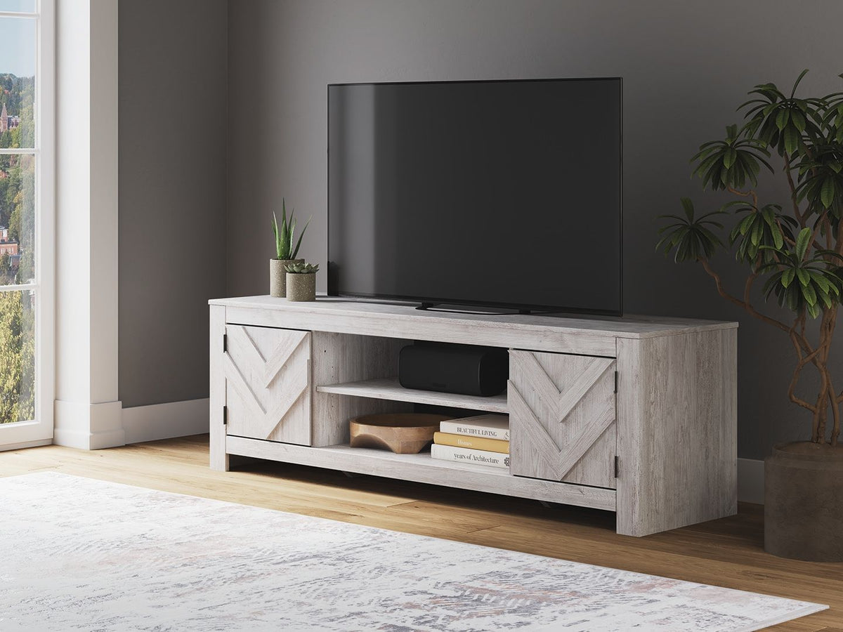 Cayboni - LG TV Stand With Fireplace Option Unique Piece Furniture